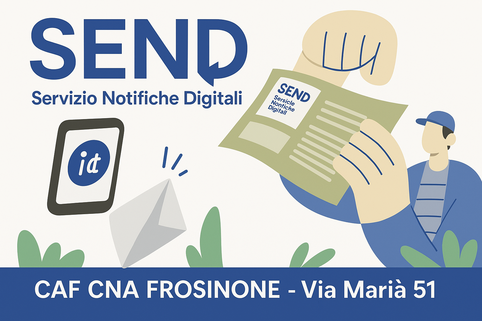 Featured image for “CAF CNA Frosinone è Punto di Ritiro SEND: ecco come ritirare gli atti e le notifiche digitali”